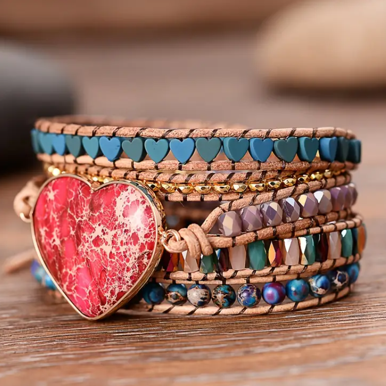 Zenitha Amora – Handcrafted Heart Gemstone Bracelet