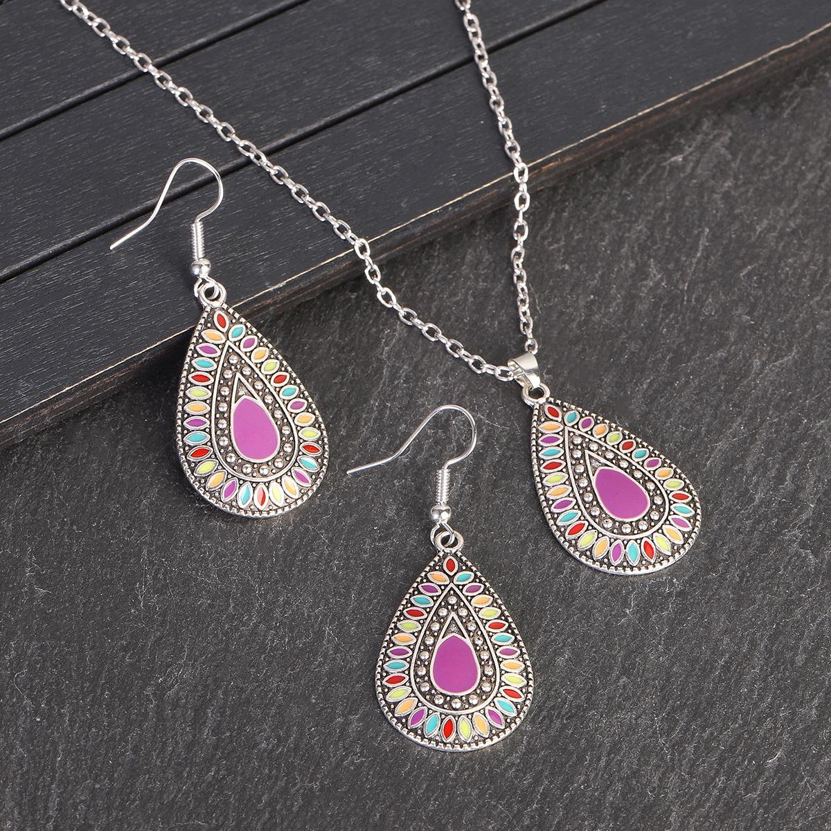 Conjunto de joyas de cuentas coloridas de estilo bohemio