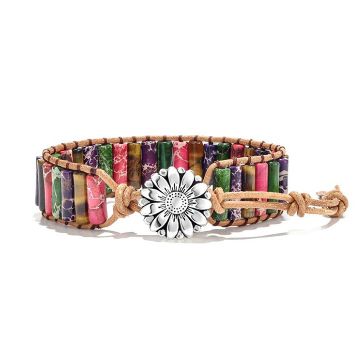 Zenitha Vintage Jasper Leather Bracelet – Colors of Nature, Energy of Earth