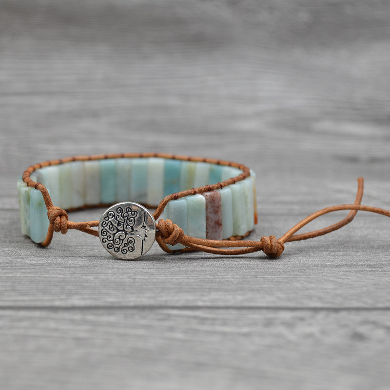 Zenitha Vintage Jasper Leather Bracelet – Colors of Nature, Energy of Earth