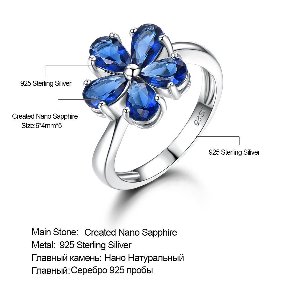 Zenitha Sapphire Bloom Ring – Where Petals Meet Poise