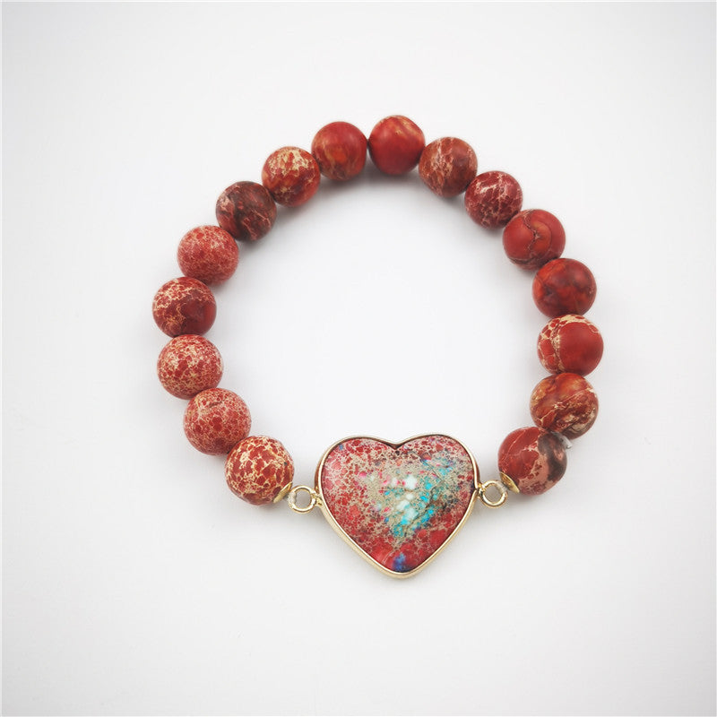 Zenitha Sacred Balance – Kaiserstein-Herzperlenarmband für Energie und Harmonie