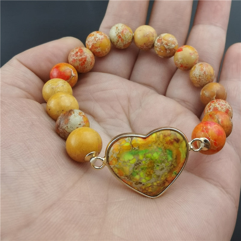 Zenitha Sacred Balance – Kaiserstein-Herzperlenarmband für Energie und Harmonie