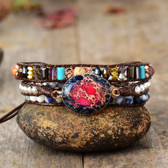 Zenitha Imperial Harmony – Pulsera envolvente de jaspe rojo para conectar con la tierra y empoderarse