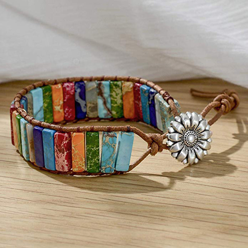 Zenitha Vintage Jasper Leather Bracelet – Colors of Nature, Energy of Earth