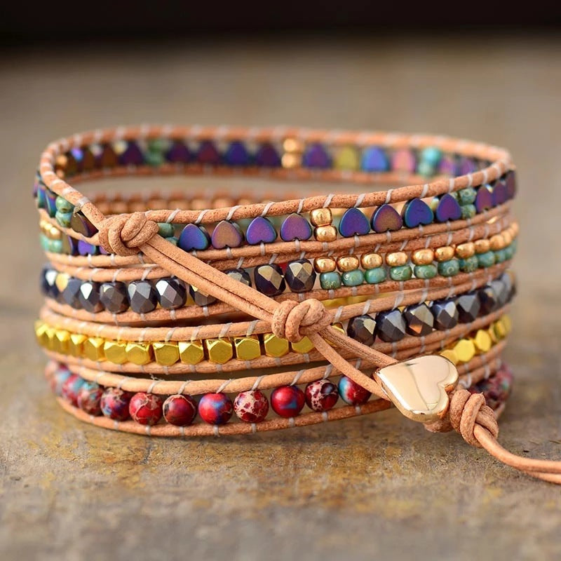 Zenitha Amora – Handcrafted Heart Gemstone Bracelet
