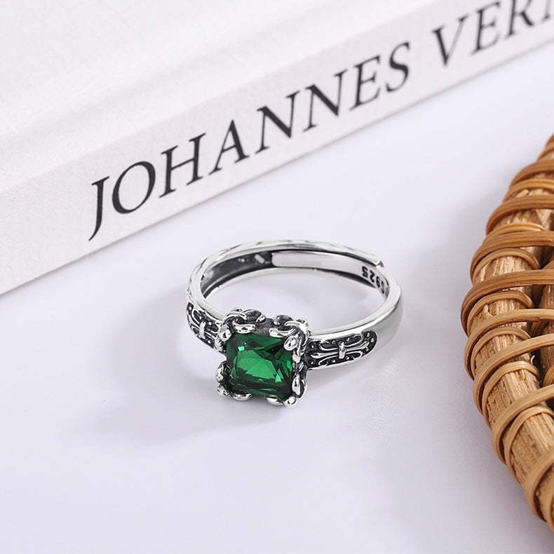 Zenitha Enchanted Empress Ring – Regal Green in barok zilver