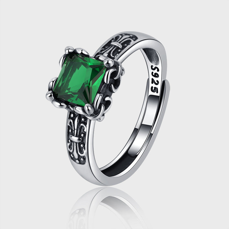 Zenitha Enchanted Empress Ring – Regal Green in barok zilver