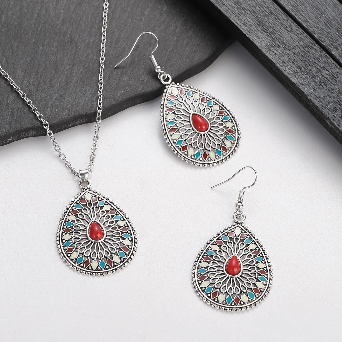 Conjunto de joyas de cuentas coloridas de estilo bohemio
