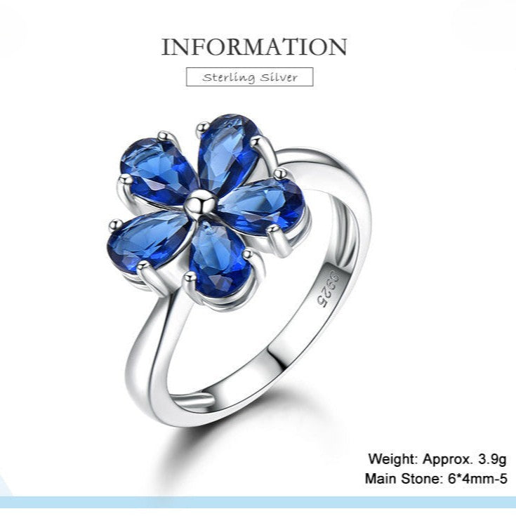 Zenitha Sapphire Bloom Ring – Where Petals Meet Poise