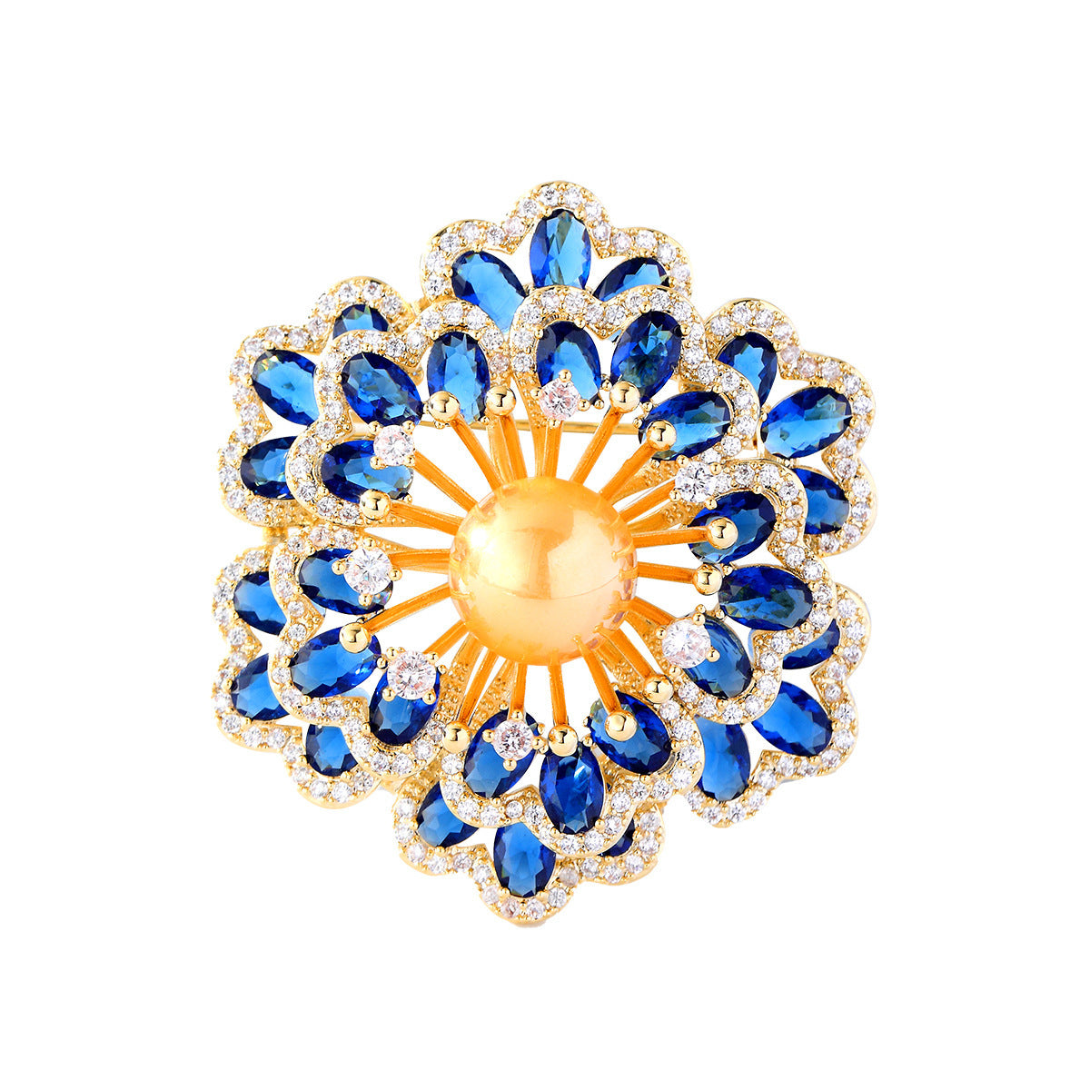Zenitha Celestial Bloom Broche – Verlicht uw aanwezigheid met goddelijke sprankeling