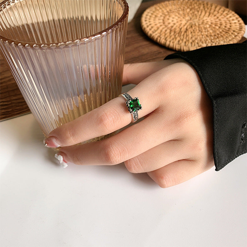 Zenitha Enchanted Empress Ring – Regal Green in barok zilver