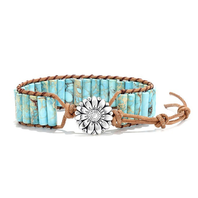 Zenitha Vintage Jasper Leather Bracelet – Colors of Nature, Energy of Earth