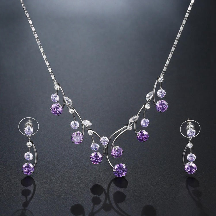 Zenitha Amethyst Cascade Jewelry Set – Where Lavender Light Flows with Grace