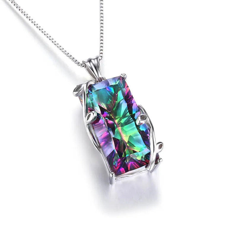 Zenitha Mystic Topaz Anhänger – 925 Sterling Silber plattierte Halskette