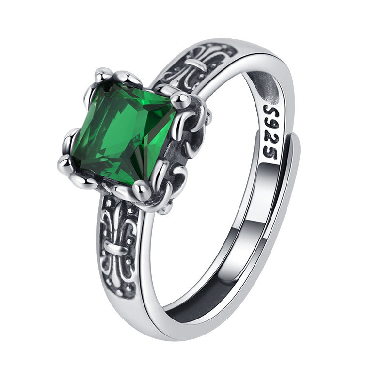 Zenitha Enchanted Empress Ring – Regal Green in barok zilver