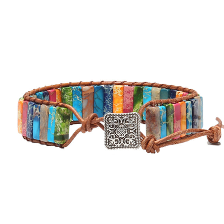 Zenitha Vintage Jasper Leather Bracelet – Colors of Nature, Energy of Earth