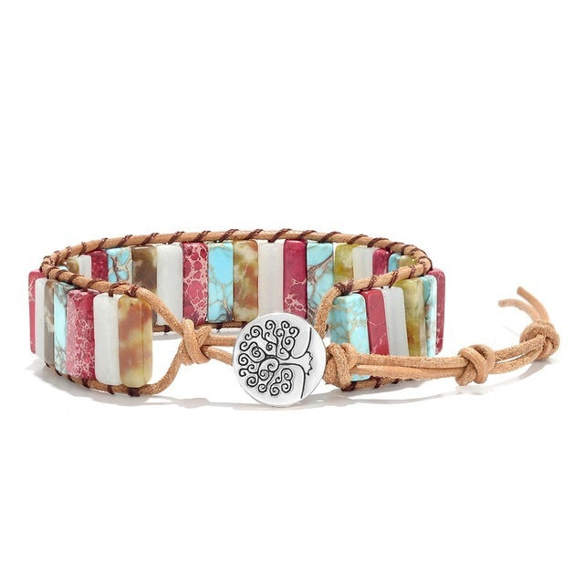 Zenitha Vintage Jasper Leather Bracelet – Colors of Nature, Energy of Earth