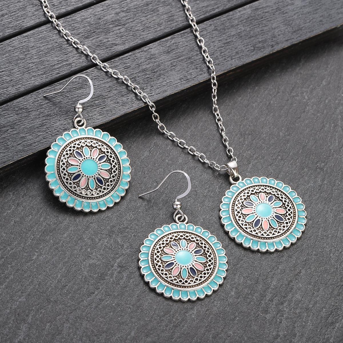Conjunto de joyas de cuentas coloridas de estilo bohemio