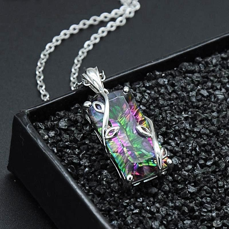 Zenitha Mystic Topaz Anhänger – 925 Sterling Silber plattierte Halskette