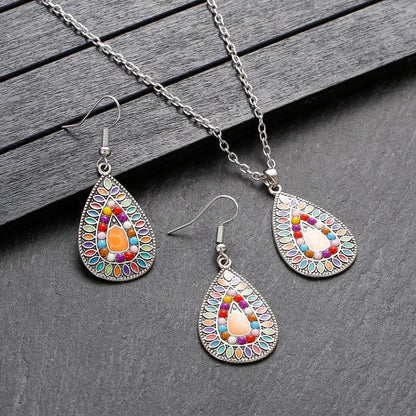 Conjunto de joyas de cuentas coloridas de estilo bohemio