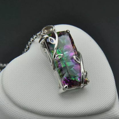 Zenitha Mystic Topaz Anhänger – 925 Sterling Silber plattierte Halskette