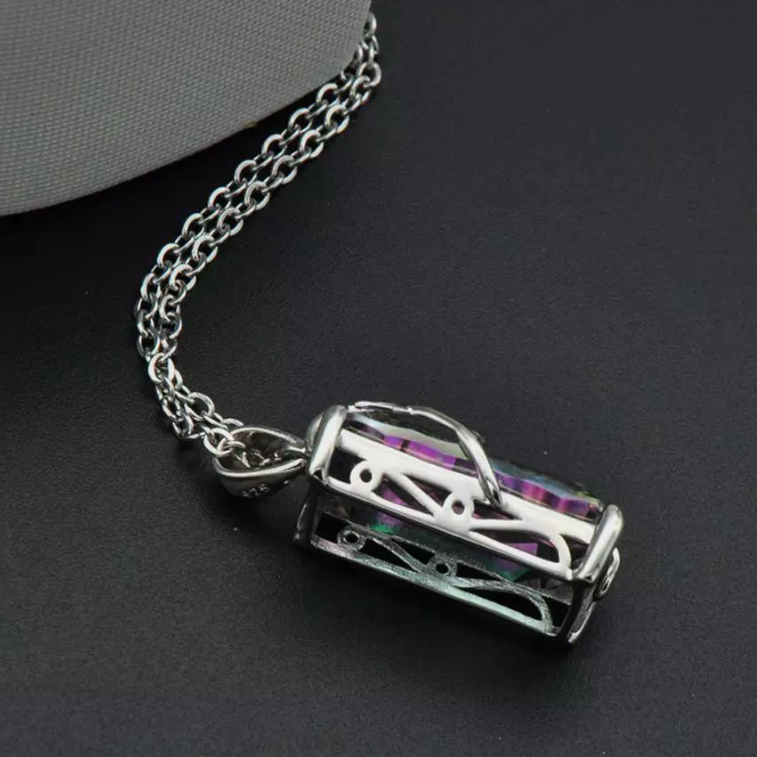 Zenitha Mystic Topaz Anhänger – 925 Sterling Silber plattierte Halskette