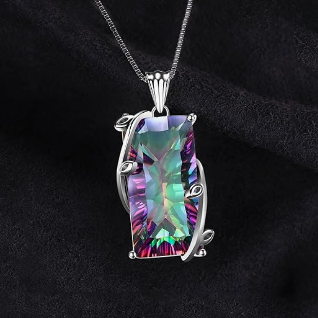 Zenitha Mystic Topaz Anhänger – 925 Sterling Silber plattierte Halskette