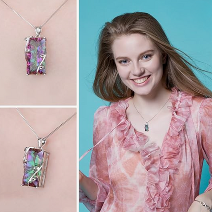 Zenitha Mystic Topaz Anhänger – 925 Sterling Silber plattierte Halskette