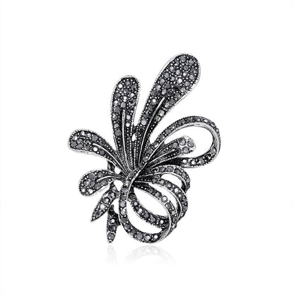 Zenitha Noir Ribbon Brooch – The Grace of Vintage Elegance