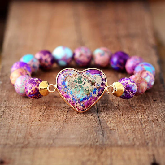 Zenitha Sacred Balance – Emperor Stone Heart Bead Bracelet for Energy & Harmony