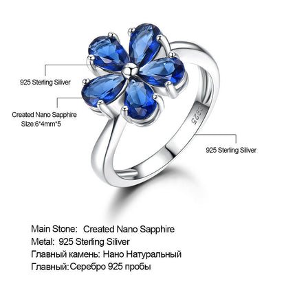 Zenitha Sapphire Bloom Ring – Where Petals Meet Poise