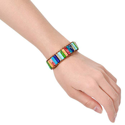 Zenitha Vintage Jasper Leather Bracelet – Colors of Nature, Energy of Earth