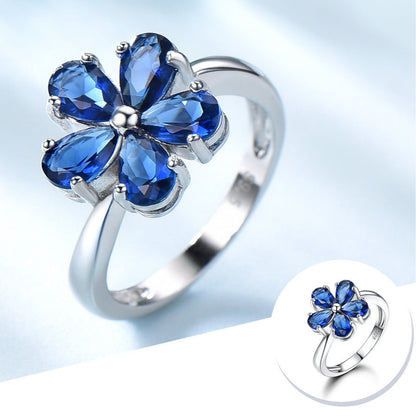 Zenitha Sapphire Bloom Ring – Where Petals Meet Poise