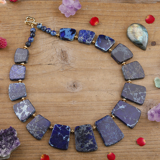 Zenitha Imperial Harmony – Multi-Stone Jasper Collar Necklace for Tranquility & Style