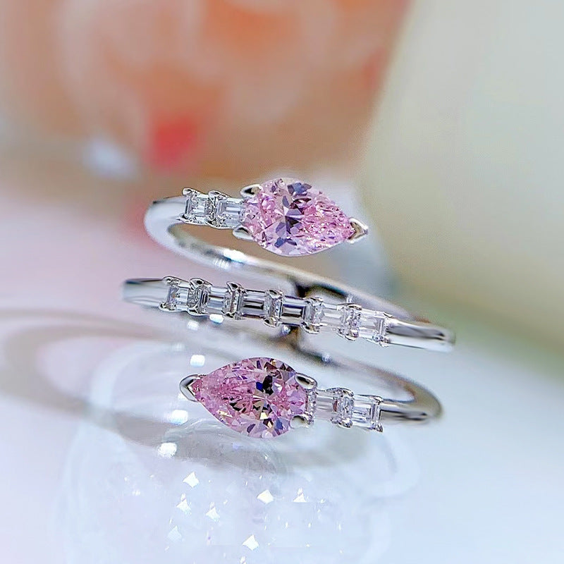 Zenitha Blush Radiance Ring – Where Grace Meets Sparkle