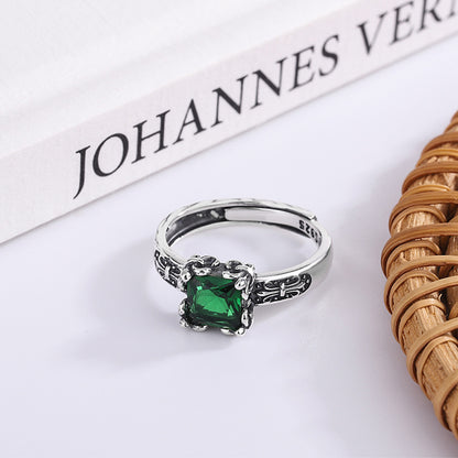 Zenitha Enchanted Empress Ring – Regal Green in barok zilver