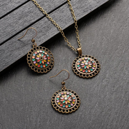 Conjunto de joyas de cuentas coloridas de estilo bohemio
