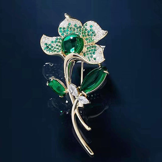 Zenitha Muse Harmony Brooch – Where Green Blossoms Whisper Inner Peace