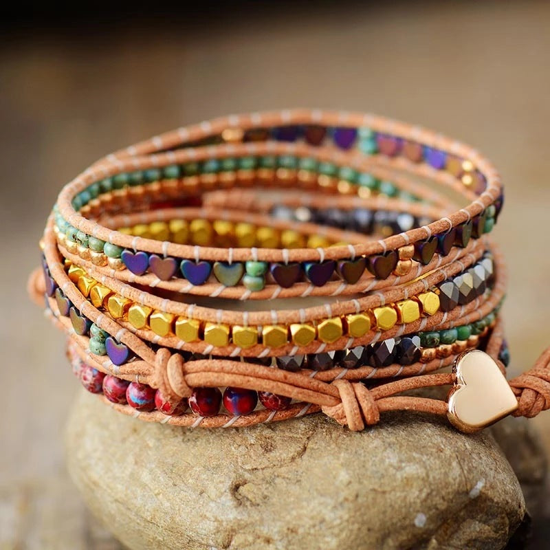 Zenitha Amora – Handcrafted Heart Gemstone Bracelet