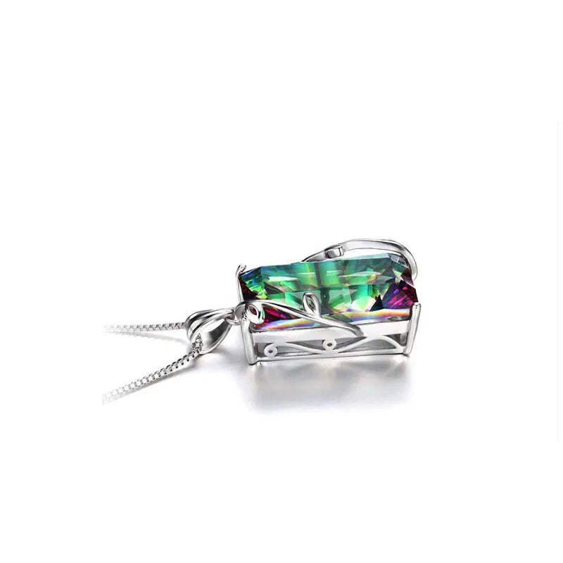 Zenitha Mystic Topaz Anhänger – 925 Sterling Silber plattierte Halskette