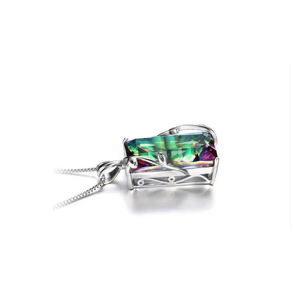Zenitha Mystic Topaz Anhänger – 925 Sterling Silber plattierte Halskette