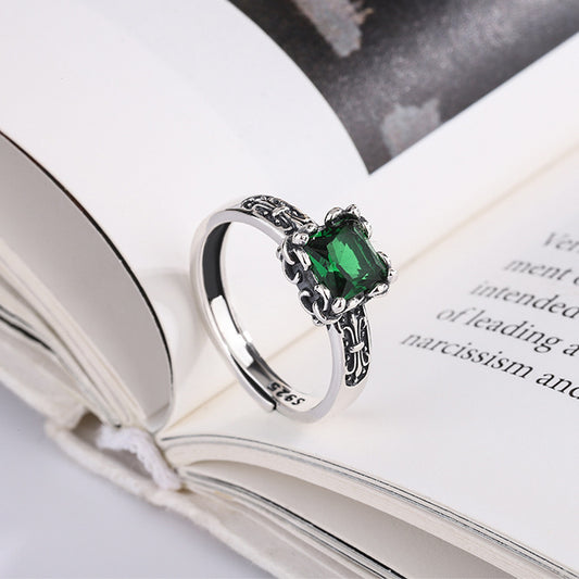 Zenitha Enchanted Empress Ring – Regal Green in barok zilver