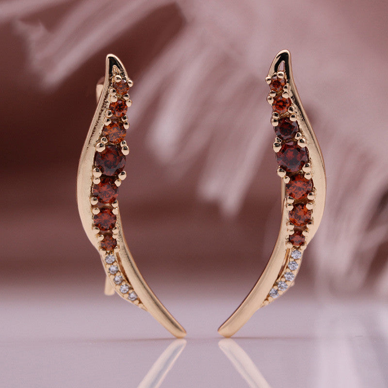 Zenitha Ember Arc Earrings – Where Elegance Curves with Fire