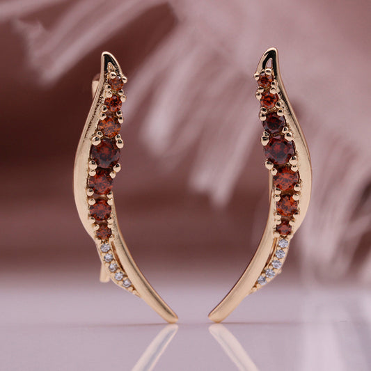 Zenitha Ember Arc Earrings – Where Elegance Curves with Fire